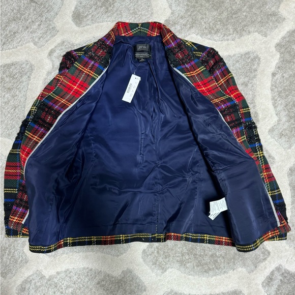 J. Crew Going-out Blazer in Lurex Stewart Tartan NWT Size 6 - Picture 6 of 12